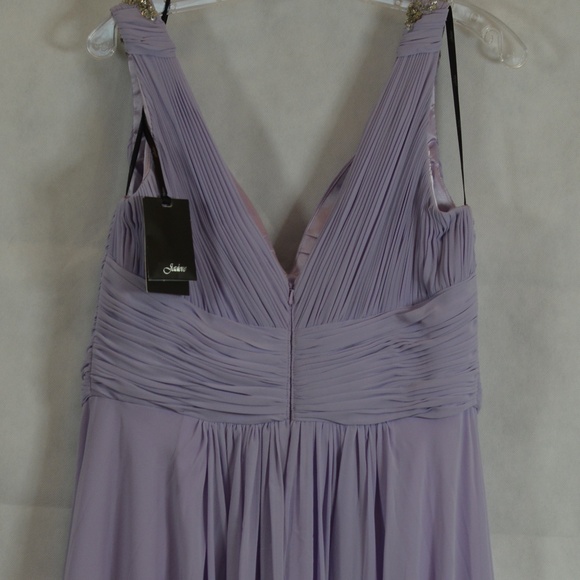 Lilac Beaded Sequin Rhinestone Gown SZ 14 NWT - Picture 8 of 16